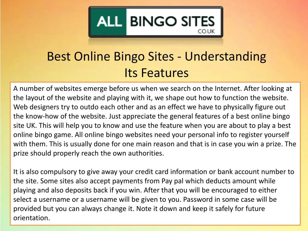 best online bingo sites understanding its features