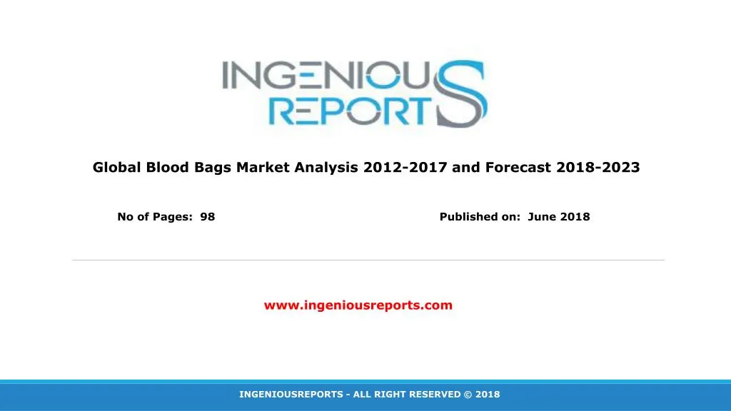 global blood bags market analysis 2012 2017