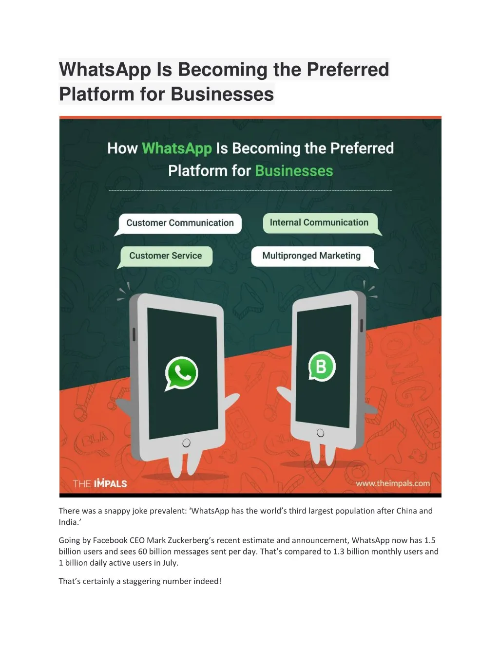 whatsapp is becoming the preferred platform