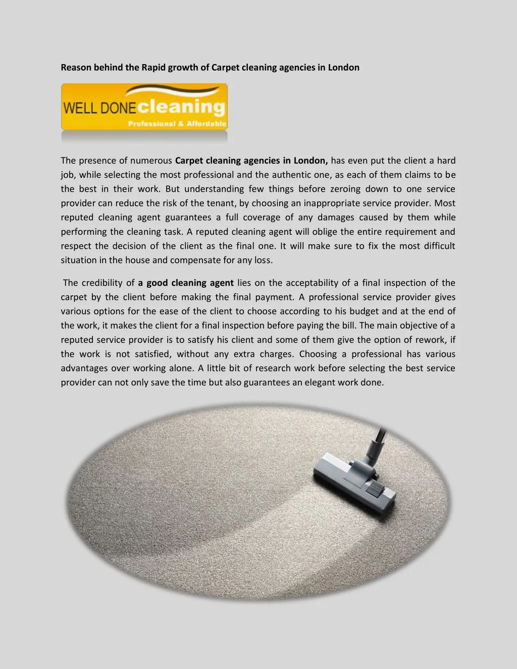 reason behind the rapid growth of carpet cleaning