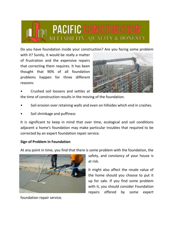 Reinforced Concrete with Pacific Construction - www.pacificconstructionca.com