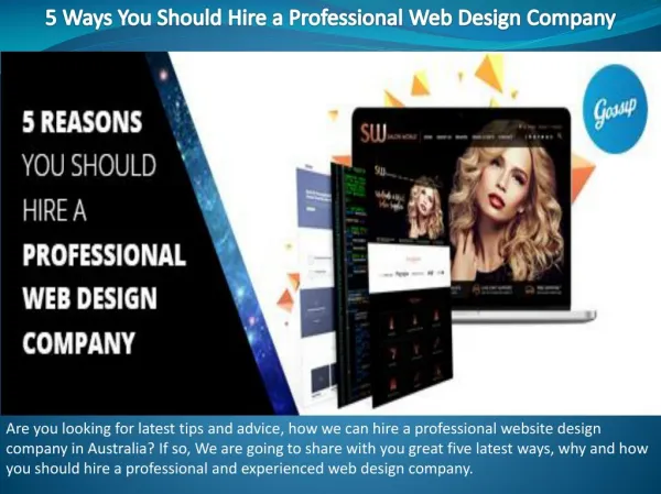 5 Ways You Should Hire a Professional Web Design Company