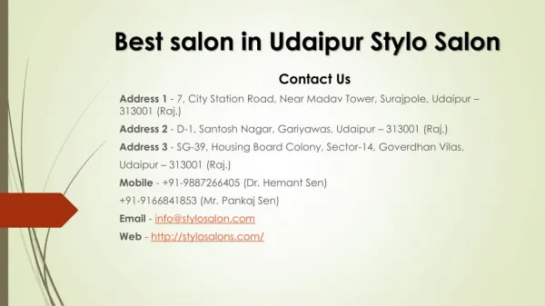 Best salon in Udaipur Stylo Salon