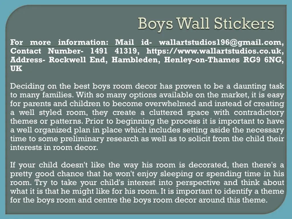 boys wall stickers