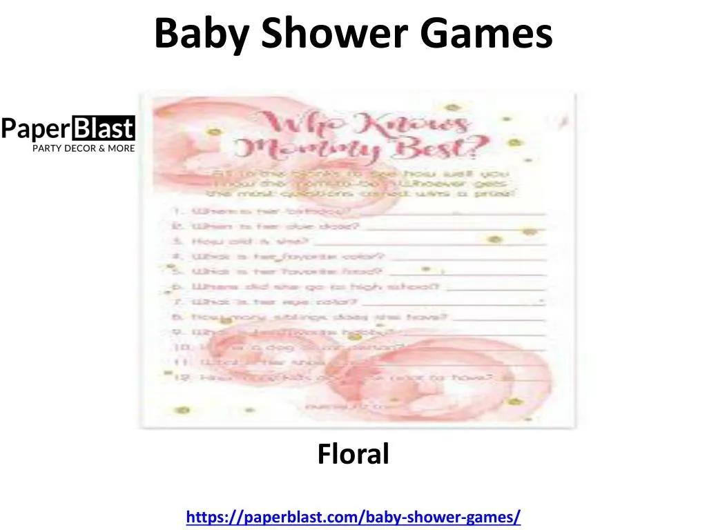 baby shower games