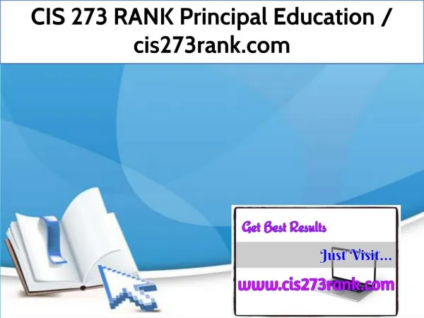 CIS 273 RANK Principal Education / cis273rank.com