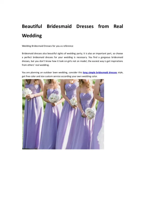 Beautiful Bridesmaid Dresses from Real Wedding