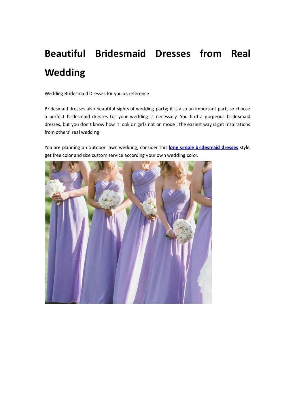 beautiful bridesmaid dresses from real