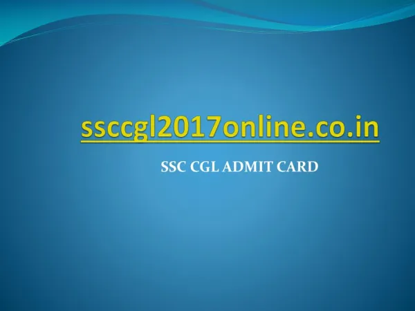 SSC CGL ADMIT CARD