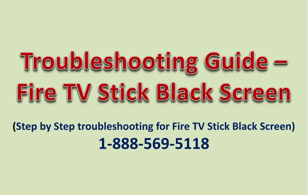 troubleshooting guide fire tv stick black screen