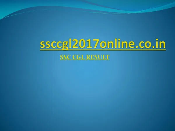 SSC CGL RESULT