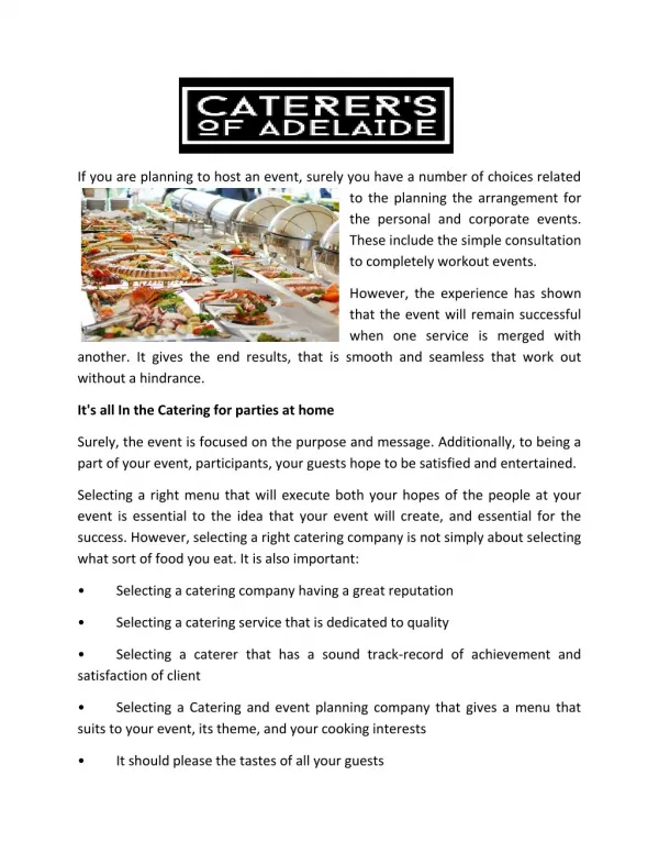 Engagement Party Catering and Event Planning - www.thecaterersofadelaide.com