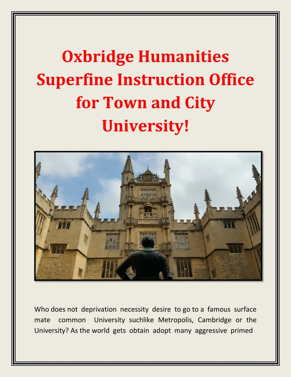 oxbridge humanities superfine instruction office
