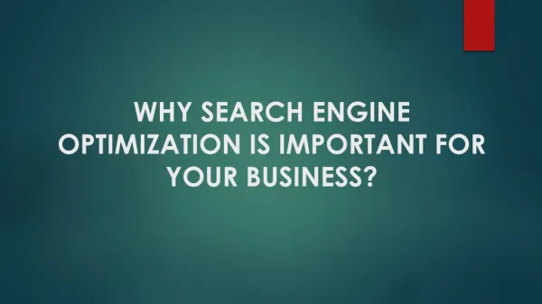 WHY SEARCH ENGINE OPTIMIZATION IS IMPORTANT FOR YOUR BUSINESS?