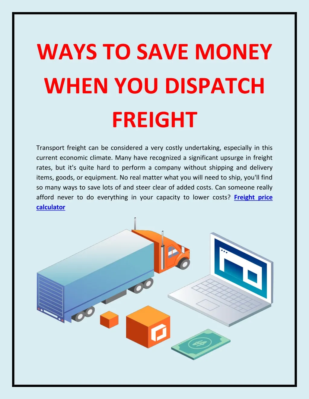 ways to save money when you dispatch freight