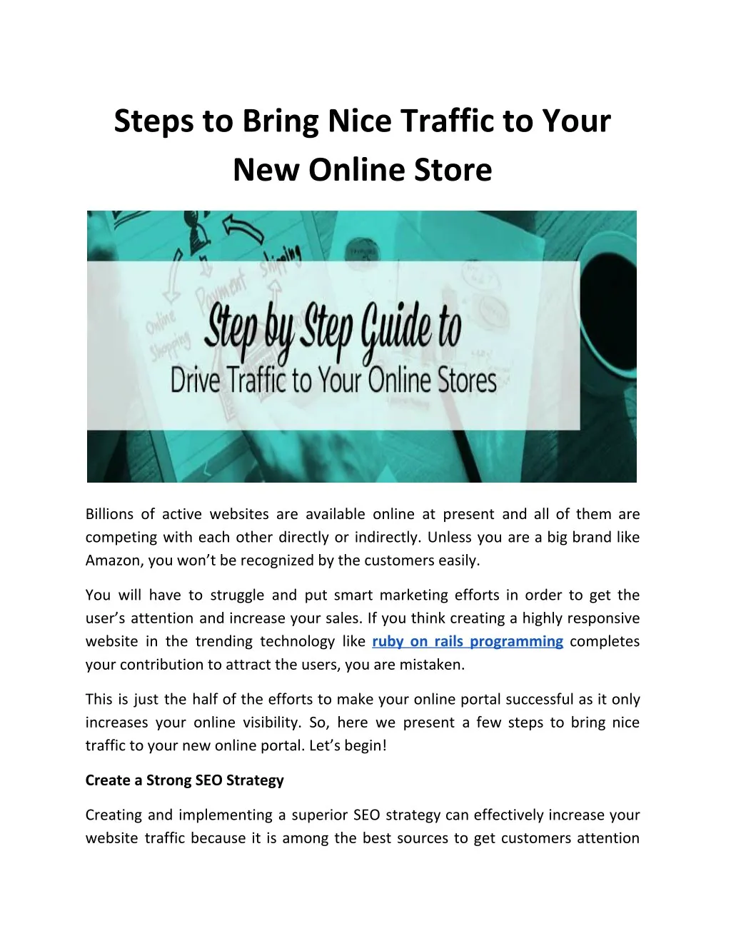 steps to bring nice traffic to your new online