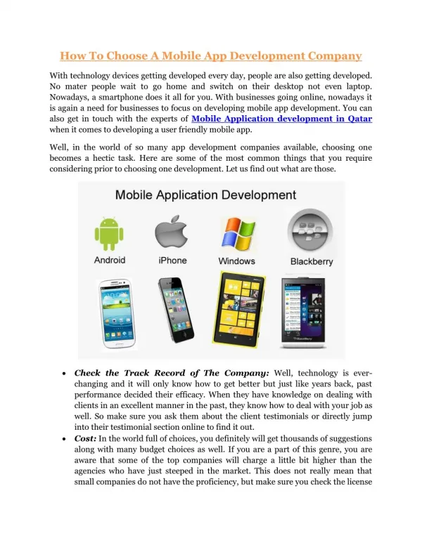 How To Choose A Mobile App Development Company