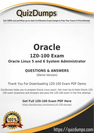 1Z0-100 Exam Dumps - Get 1Z0-100 Dumps PDF [2018] - slide 1