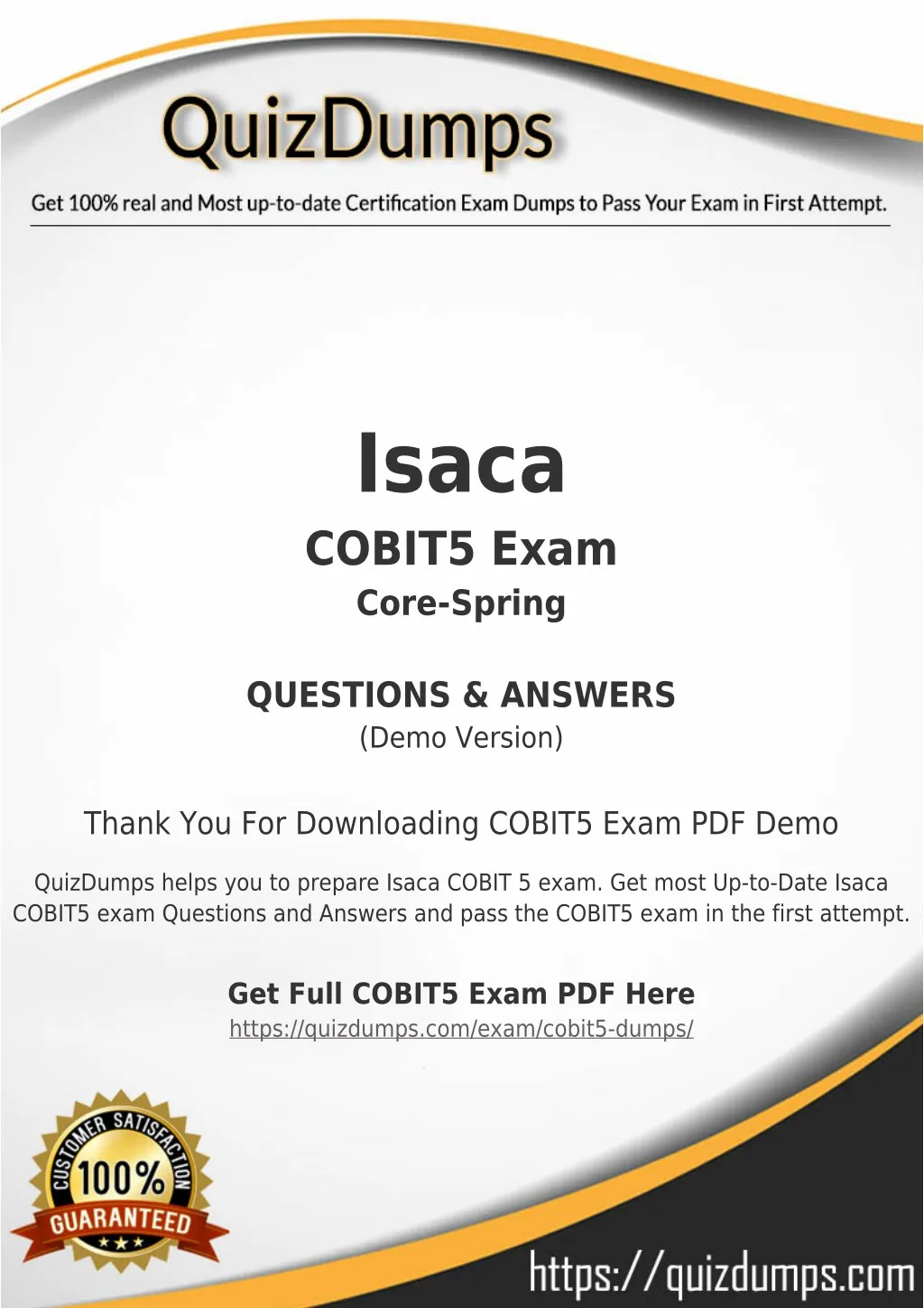 isaca cobit5 exam core spring
