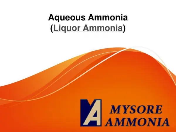 Aqueous Ammonia (Liquor Ammonia) - Mysore Ammonia