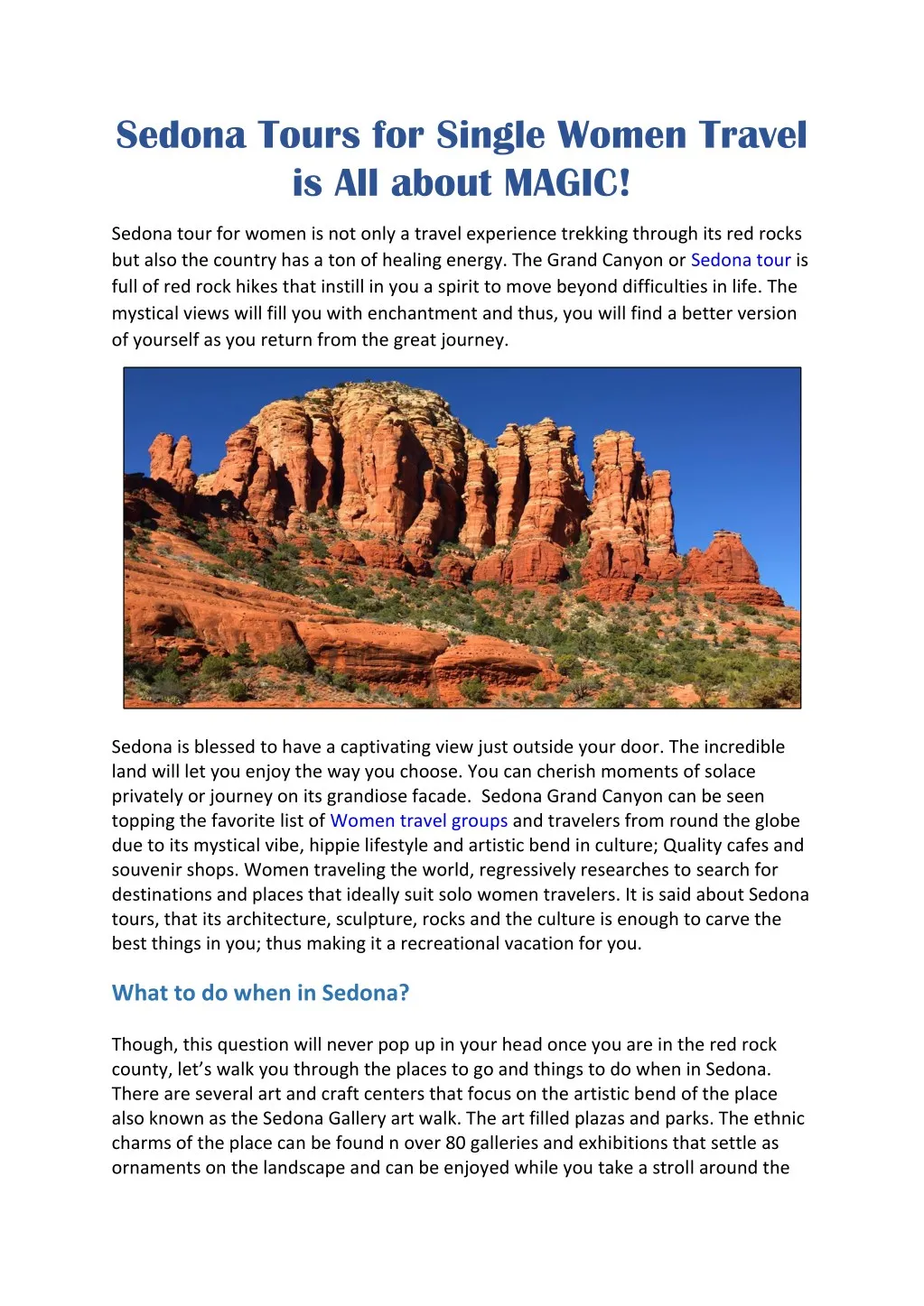 sedona tours for single women travel is all about