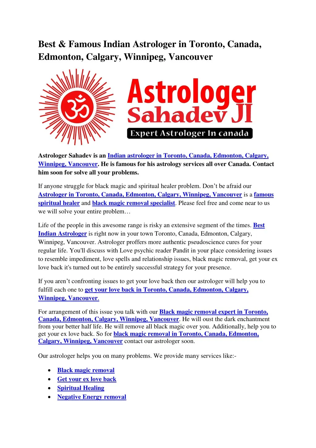 best famous indian astrologer in toronto canada