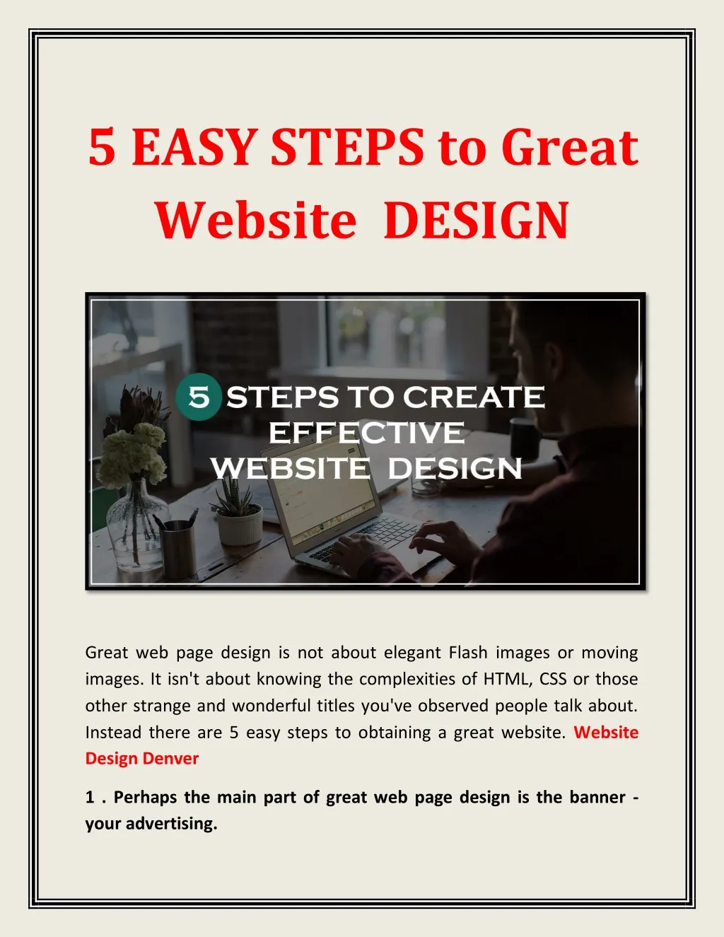 5 easy steps to great website design