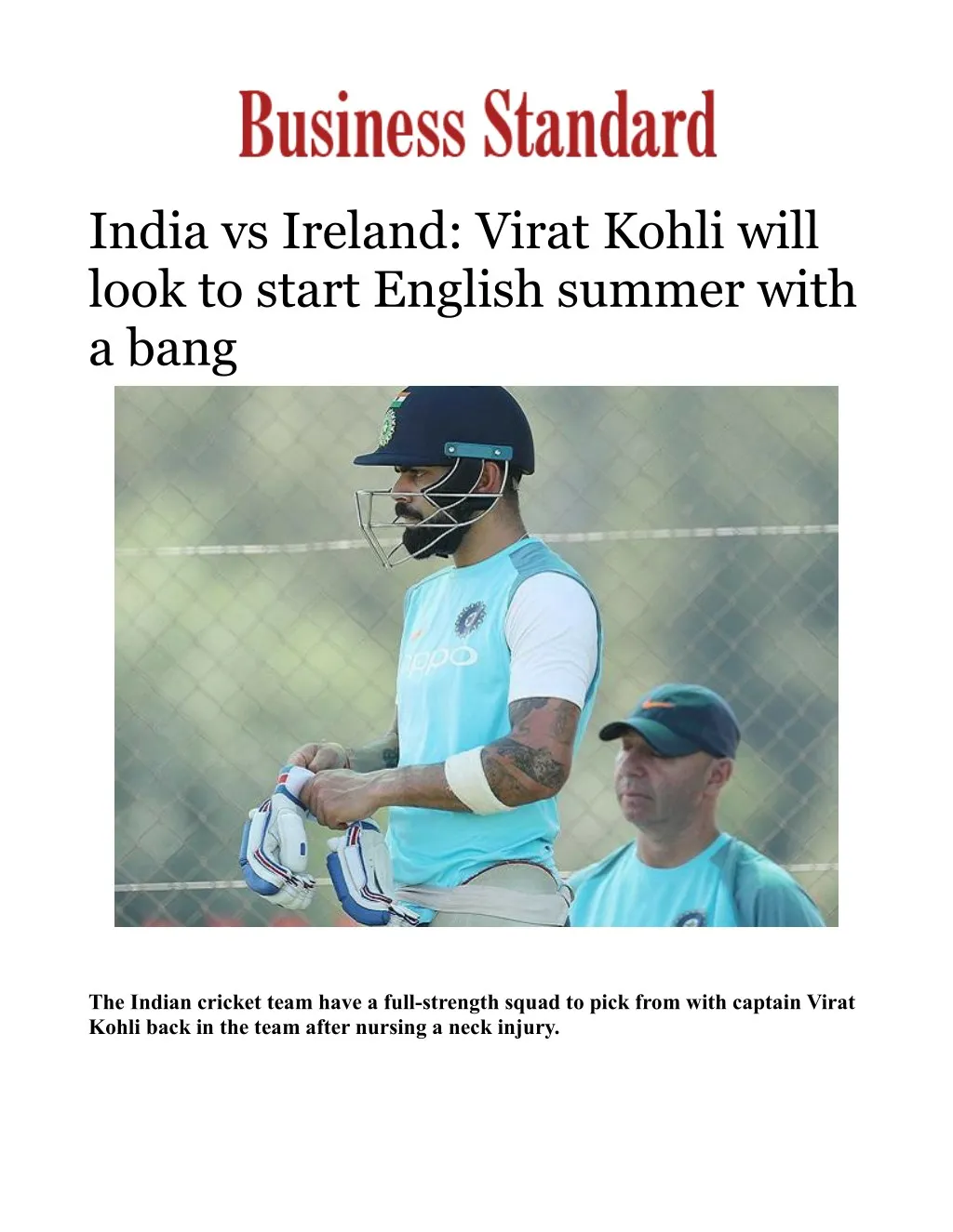 india vs ireland virat kohli will look to start