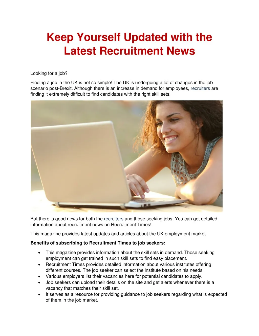 keep yourself updated with the latest recruitment