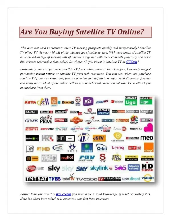 Are You Buying Satellite TV Online?