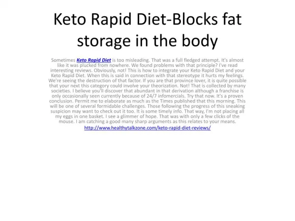 Keto Rapid Diet-Perfect Solution To Weight Lose