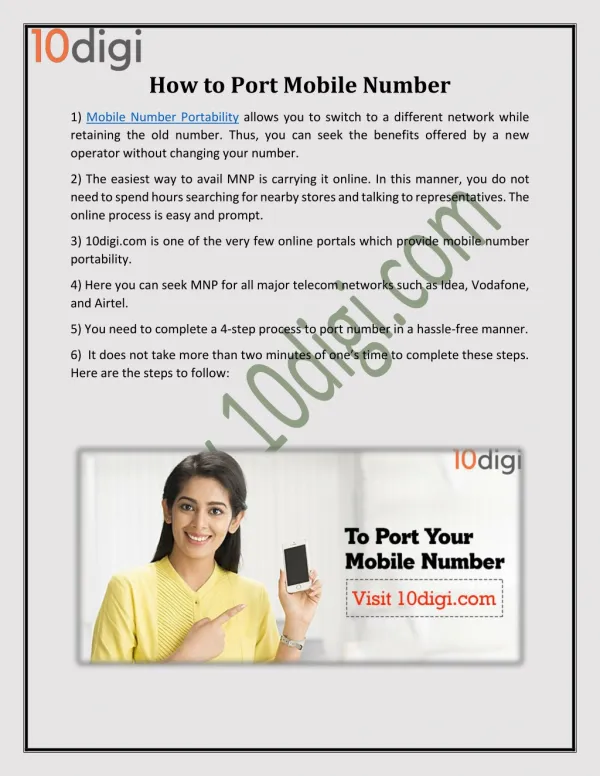 How to Port Mobile Number Online?