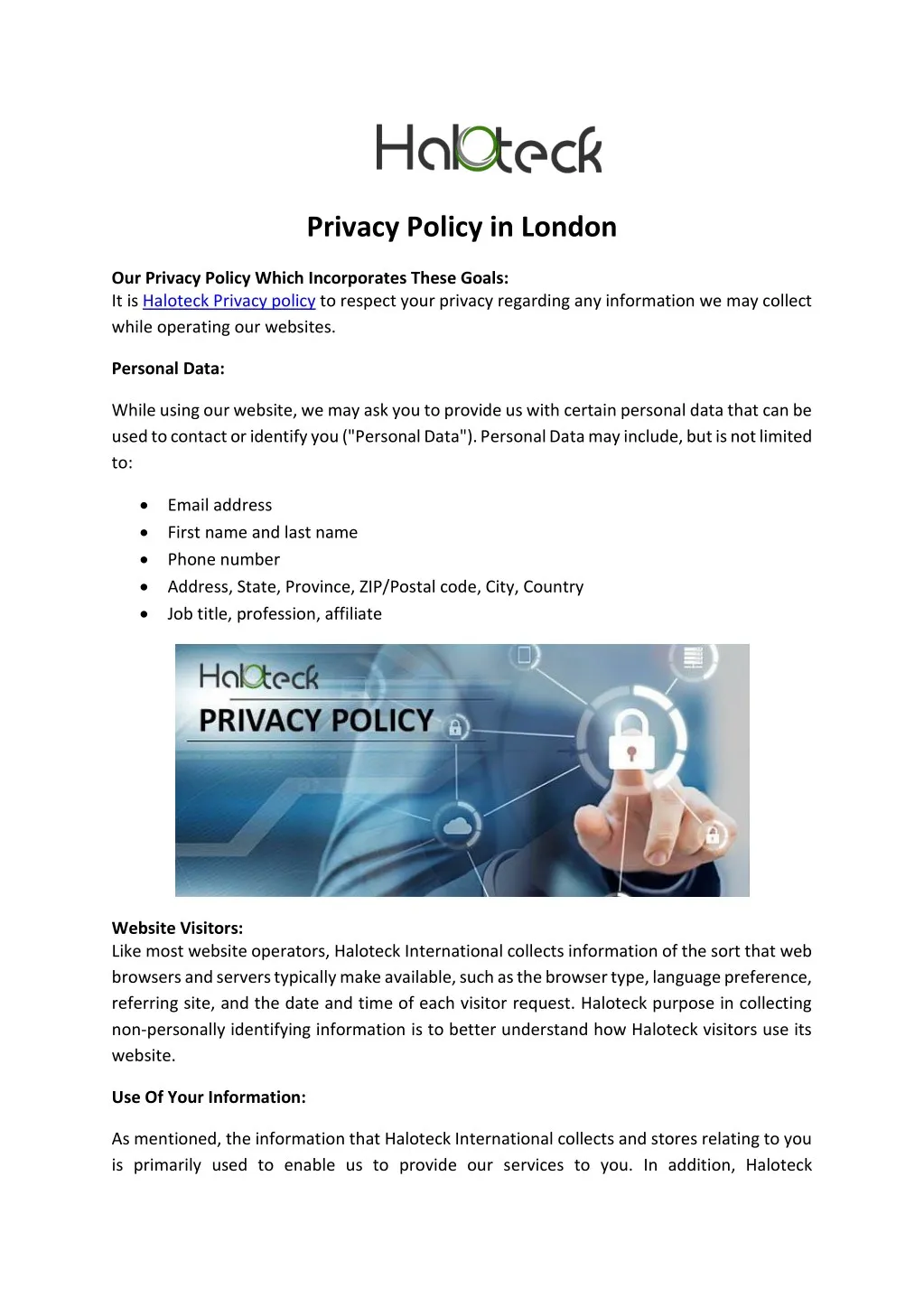 privacy policy in london