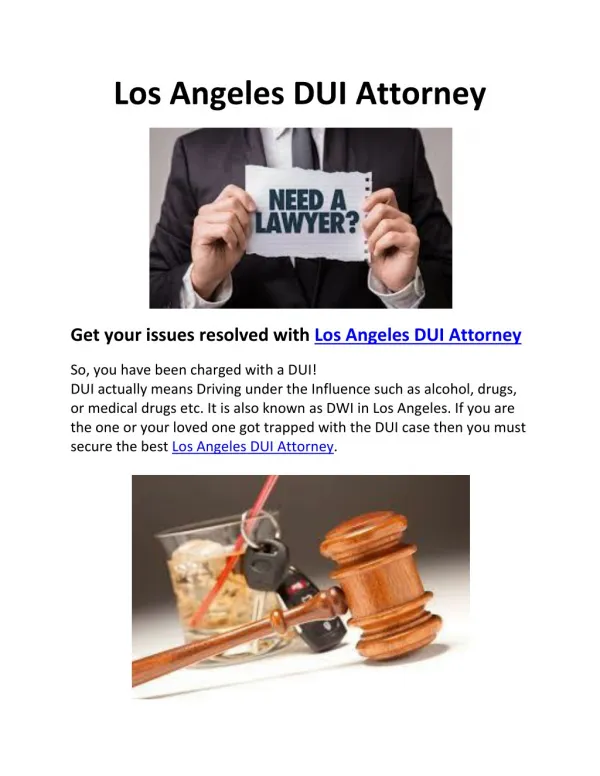 Expert Los Angeles DUI Attorney