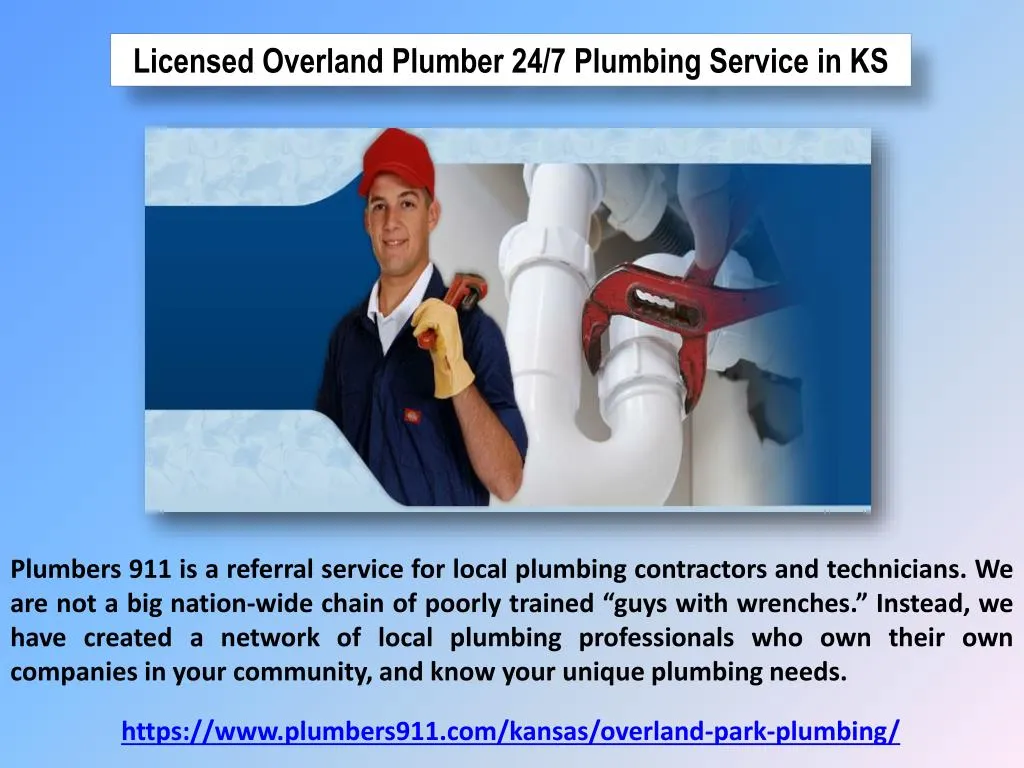 licensed overland plumber 24 7 plumbing service