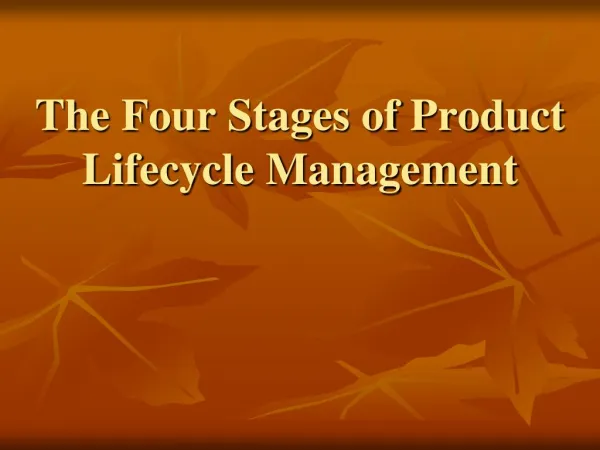 Product Lifecycle Management Various Stages