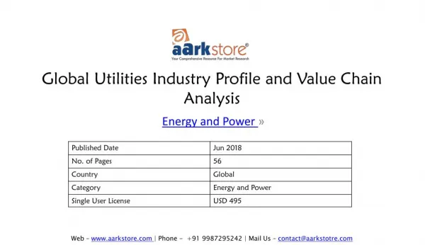 Global Utilities Industry Profile and Value Chain Analysis | Aarkstore