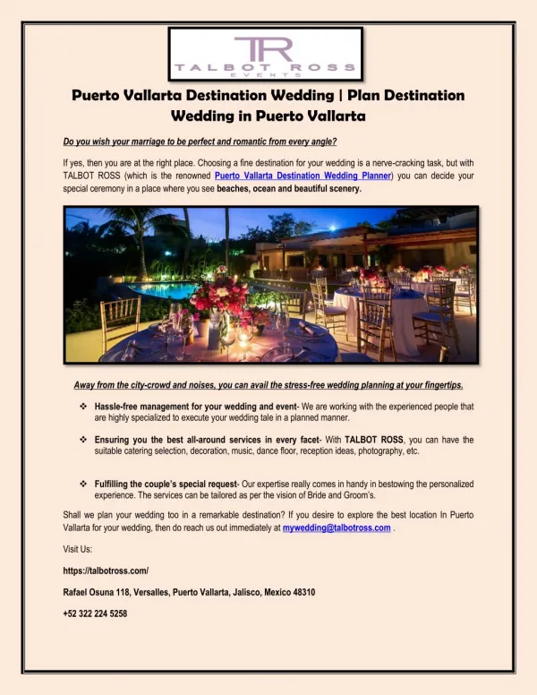 Puerto Vallarta Destination Wedding Planner