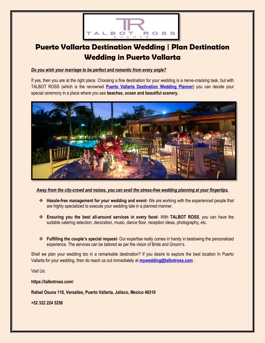 puerto vallarta destination wedding plan