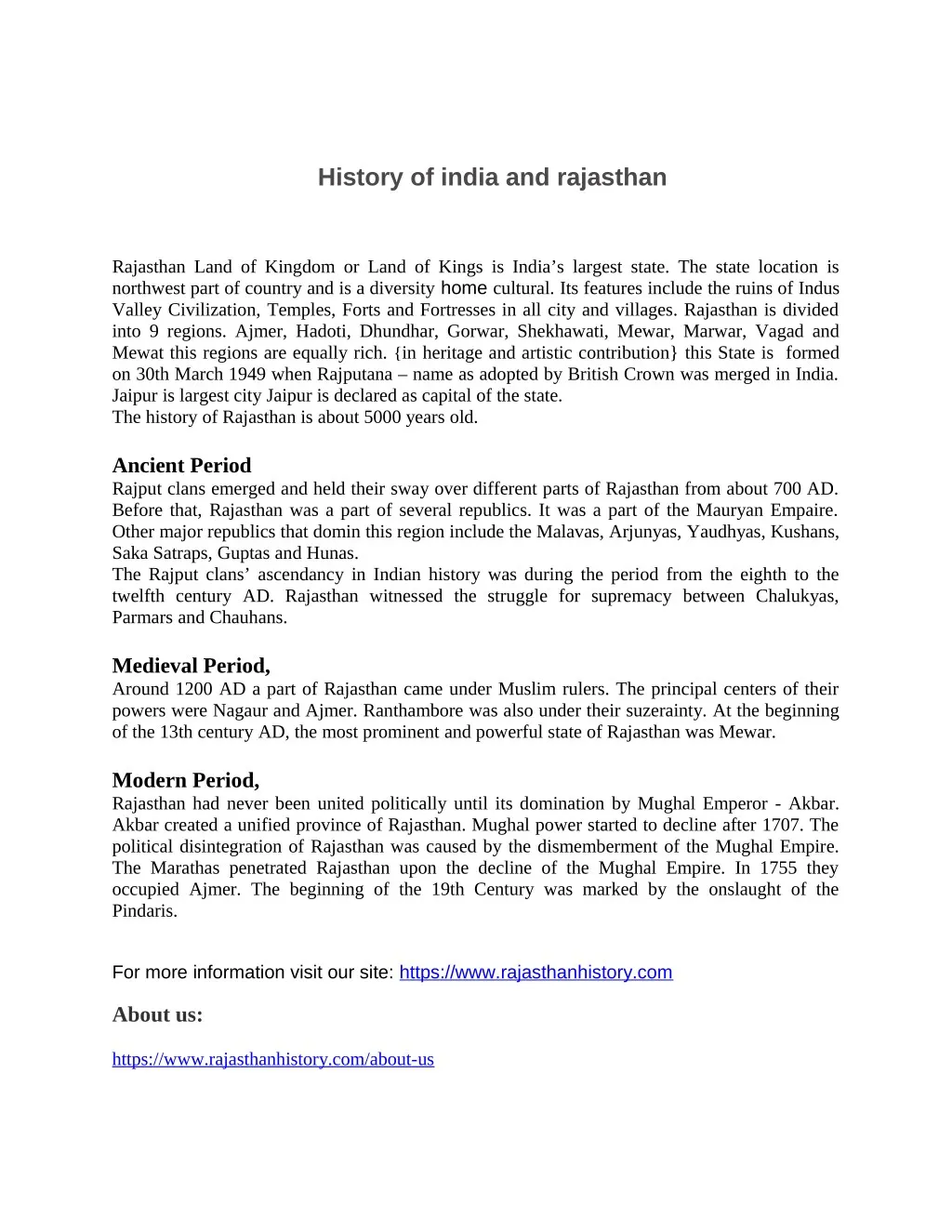 history of india and rajasthan