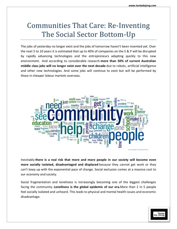 Communities That Care: Re-Inventing The Social Sector Bottom-Up | Tania de Jong Am