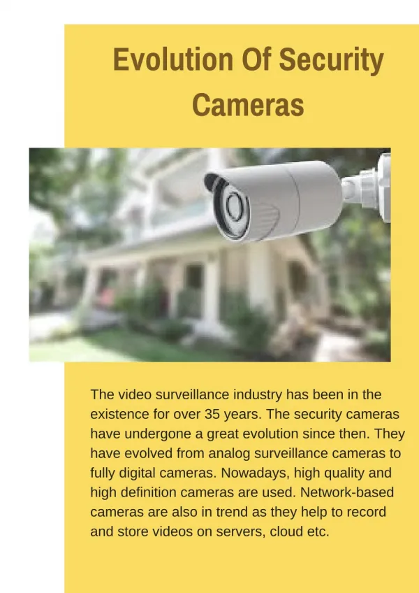 Evolution Of Security Cameras