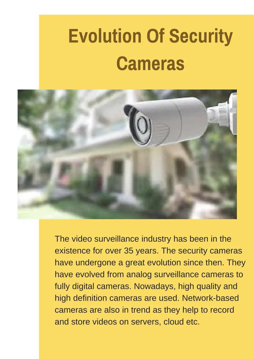 evolution of security cameras