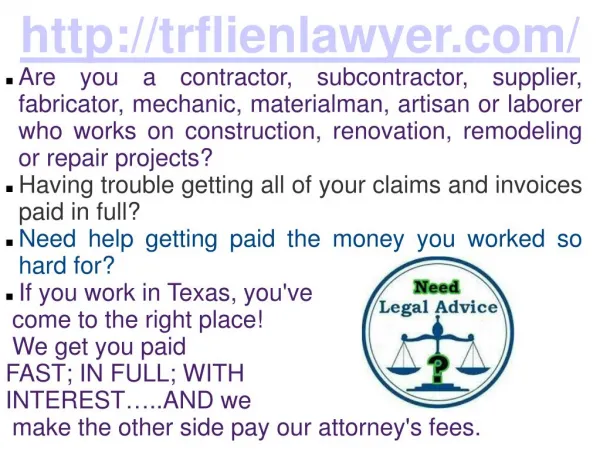 Construction law Dallas TX, Construction law Fort Worth TX, Construction liens Dallas TX, Construction liens Fort Worth