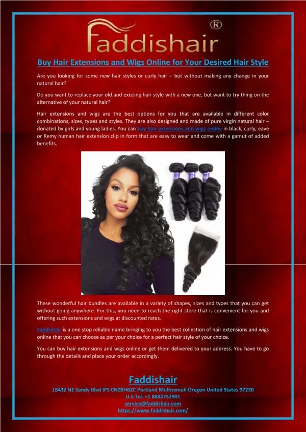 Buy Hair Extensions and Wigs Online for Your Desired Hair Style