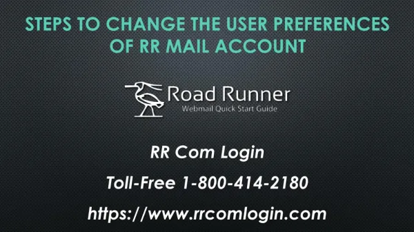 Steps to change the user preferences of rr mail account