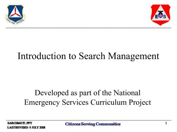 Introduction to Search Management