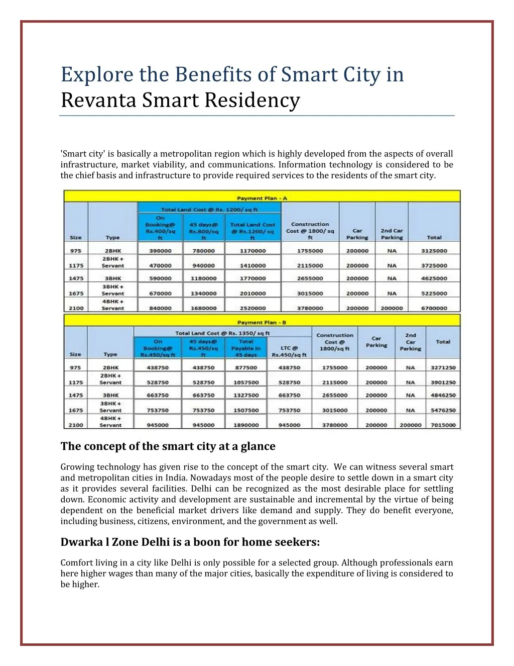 explore the benefits of smart city in revanta