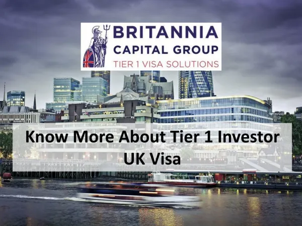 Know More About Tier 1 Investor UK Visa