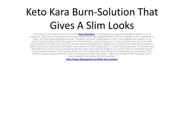 Keto Kara Burn-Lose Weight Easily